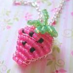 Pink Strawberry Beaded Char..