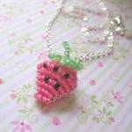 Pink Strawberry Beaded Char..