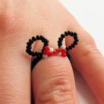Beaded Minnie Mouse Ears Ri..