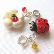 Ladybug Charm Set of Two Friendship Charms