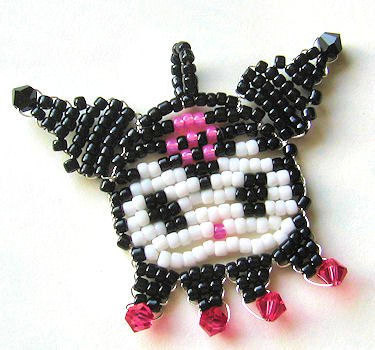 Beaded Kuromi Pendant Mascot Charm Necklace
