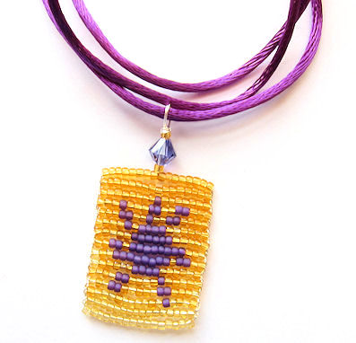 Tangled Sun Lantern At Last I See the Light Rapunzel Inspired Beaded Necklace Purple Gold Amber